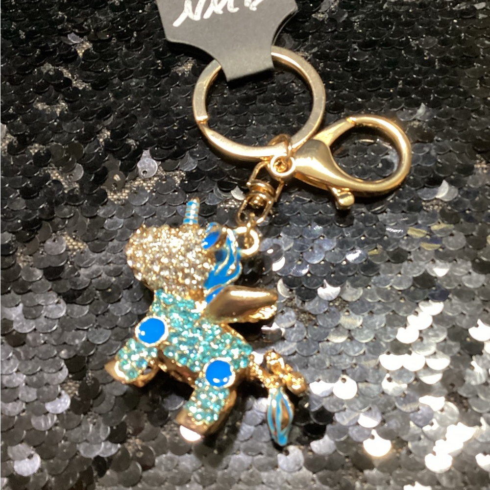 Gold and Blue Unicorn Bay/Key Charm